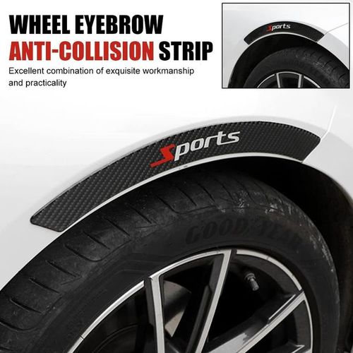 4pcs Car Anti-collision Strips, Carbon Fiber Wheel Decorative Strips, Bumper