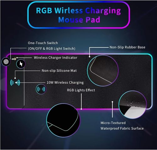 Wireless Charging RGB Gaming Mouse Pad