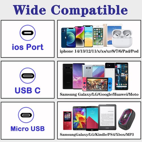 3-in-1 Luminous Fast Charge Cable For Apple Android Type-C