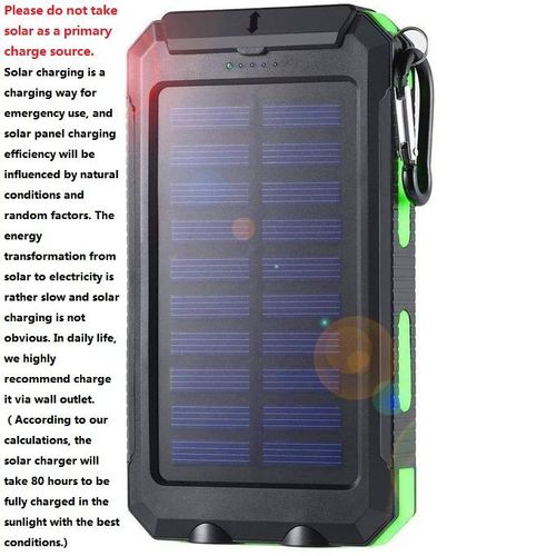 Portable Power Banks 10000mAh Waterproof Dual USB Output Green