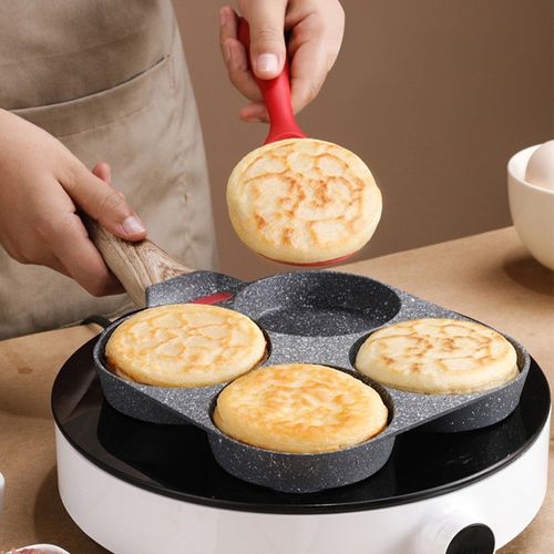 Frying pan household mini four-hole cross-border new medical stone omelette artifact breakfast omelette pot chicken Egg Burger Skillet