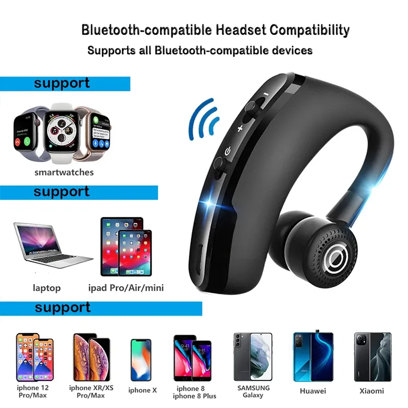 V9 Earhook Wireless Bluetooth Earphone