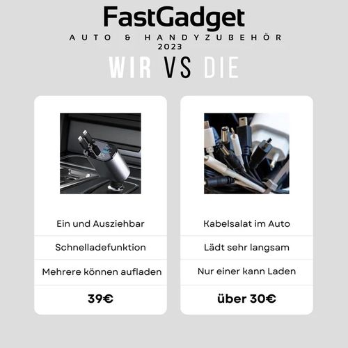 Fast Charge Retractable Car Charger
