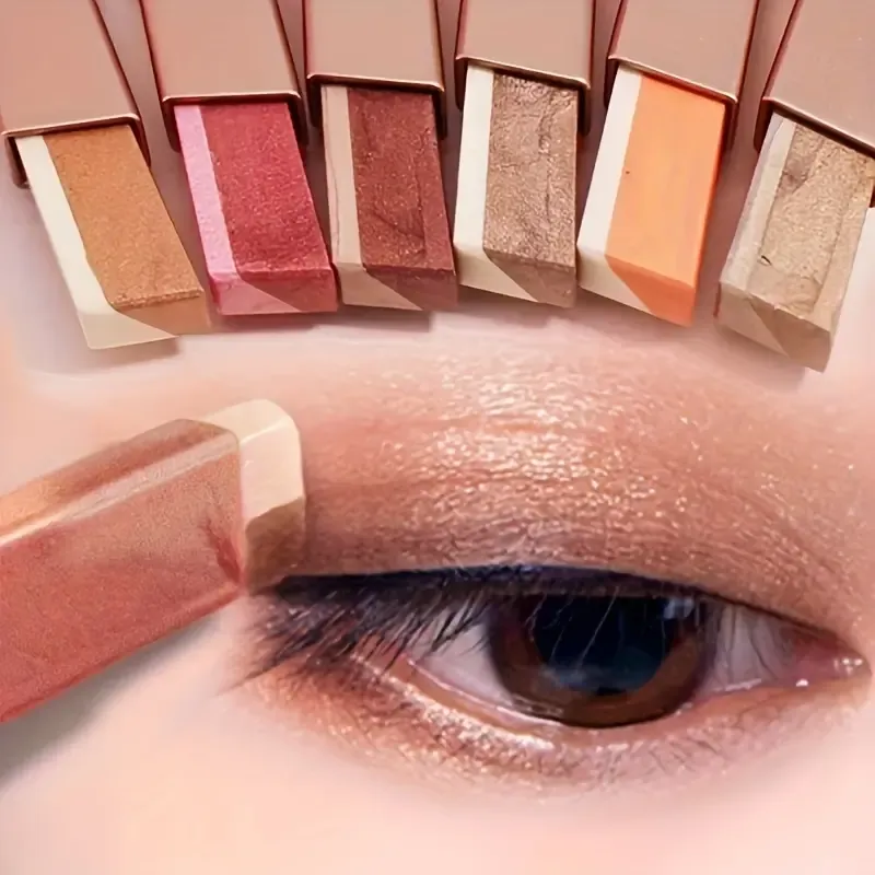 6 colors Long Lasting Lazy Eyeshadow Two Tone Gradient Glitter Eyeshadow Stick For Daily For Music Festival