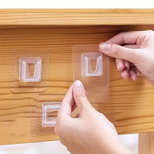 10 Pairs Transparent Double-sided Adhesive Wall Hooks