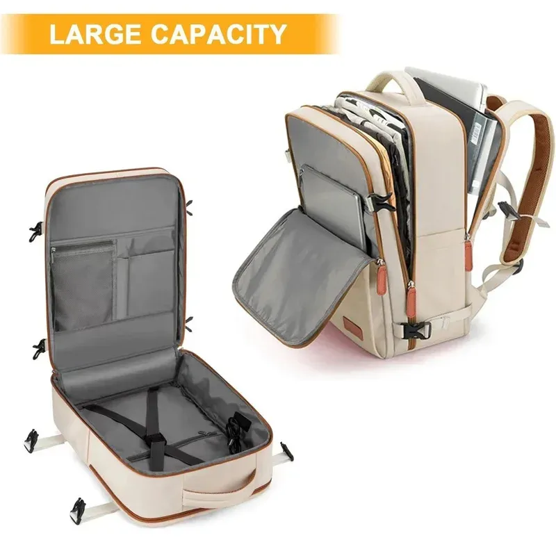 Travel Backpack 46x20x30 Cabin Plane Waterproof Expandable Weekender Laptop With USB Port Ryanair Carry-On Women Men Backpack W02