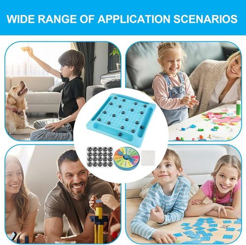The 2024 New Magnetic Chess Set has a Magnetic Board Game with Stones, Plastic Chessboard, and String, which is a Strategy Game for Kids and Adults as a Family or Party Game