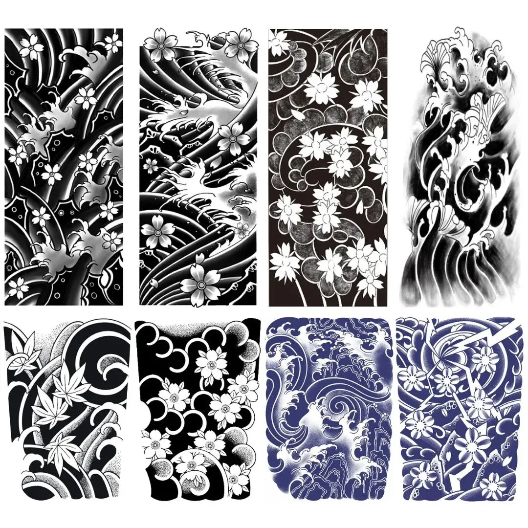 10 pcs different patterns Flower arm tattoo stickers new ins style colorful totem tattoo stickers waterproof long-lasting for men and women time tattoo stickers