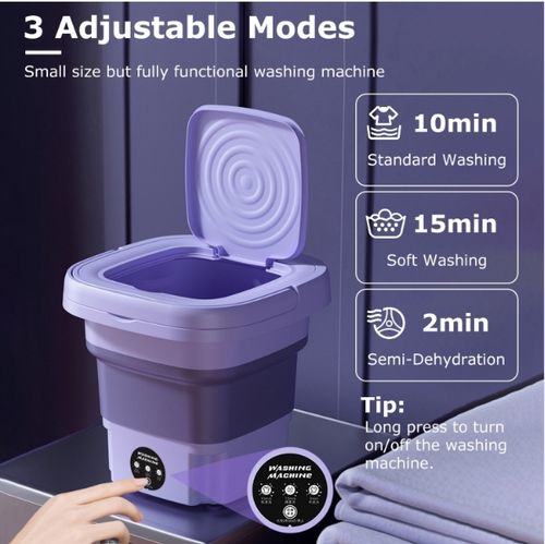 Portable Washing Machine, Foldable Mini Washing Machine, Small Washer for Baby Clothes, Underwear or Small Items, Apartment, Laundry, Camping, RV, Travel, Underwear, Personal, Baby