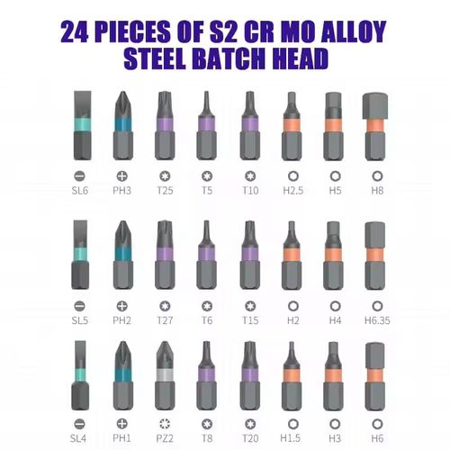 24 In 1 Multi Bit Magnetic Screwdriver Set Multifunctional Toolbox household wrench tool combination set