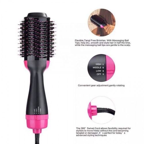2 In 1 Multifunction Hair Dryer Straightener Curler Blow Hot Brush Electric Comb Stretcher