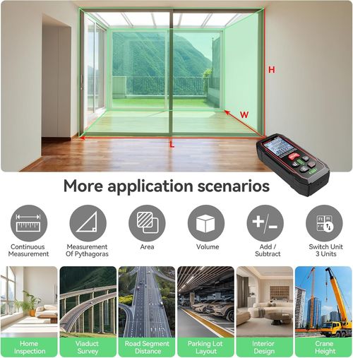 70m laser distance meter with bubble level distance measuring tool digital ruler