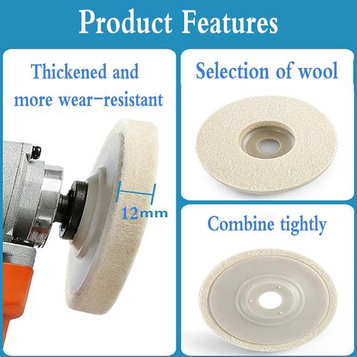 5 Pcs Diameter 100 wool polishing wheel disc