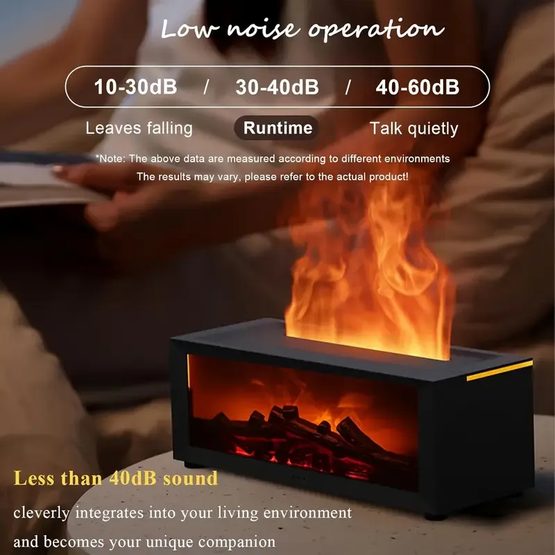 Fireplace-Inspired Aromatherapy Diffuser with Cool Mist Humidifier