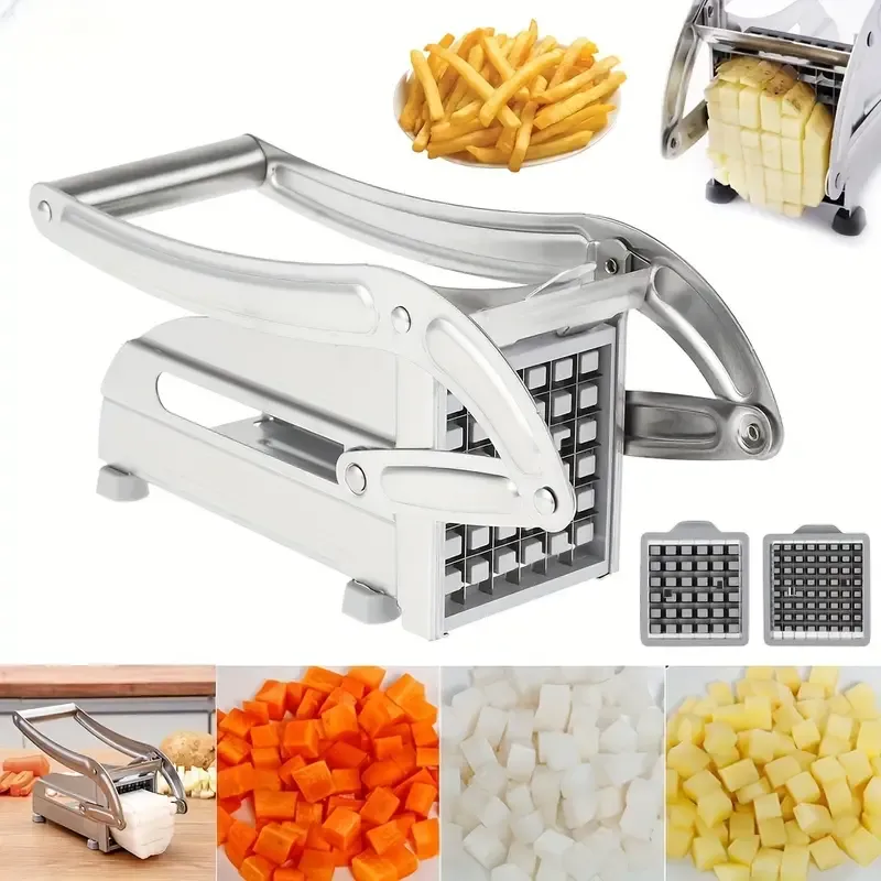 1pc Home Kitchen Vegetable Cutter Multifunctional Potato Dicing French Fries Stainless Steel Shredding Knife Vegetable Shredder