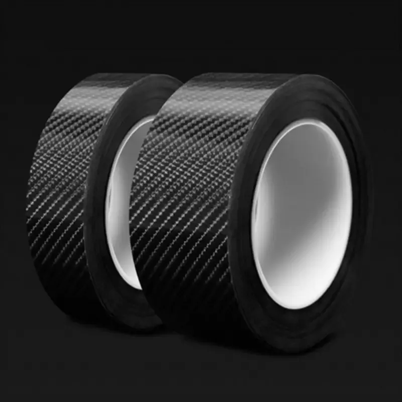 5D Carbon Fiber Reflective Automotive Tape: High-Gloss, Scratch-Resistant, Self-Adhesive Safety Protection for Car Door Sills and Mirrors - Weatherproof Finish, 2.76x118.11 inch Pack