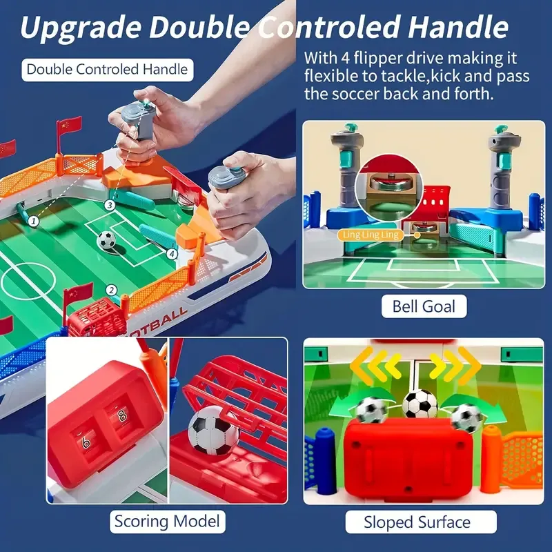 Tabletop Football Game for 2 - Family Fun Interactive Board Game for Teens and Adults, Durable Plastic Frame, Mixed Colors