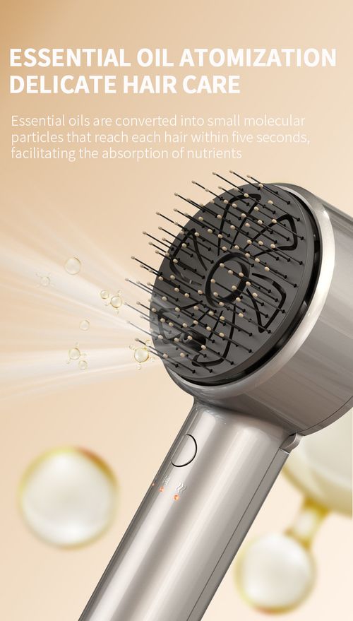 USB Rechargeable Vibration Massage Hair Comb with Mist Spray