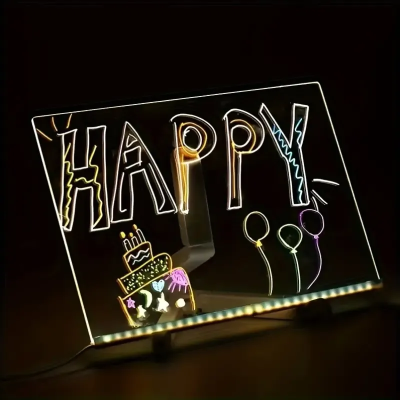 Modern USB LED Acrylic Message Board with Stand(30*20CM)