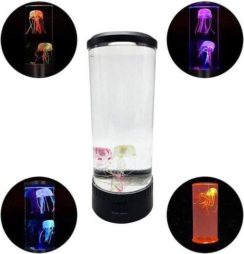 12-inch Jellyfish lamp Columnar LED Lamp, USB and Battery Powered, Jellyfish Lava Mood Light, Kids Gift Home Decor, Color Changing Night Light