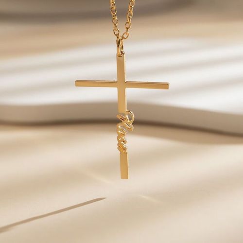 Personalized Cross Name Necklace Simple Gift For Her