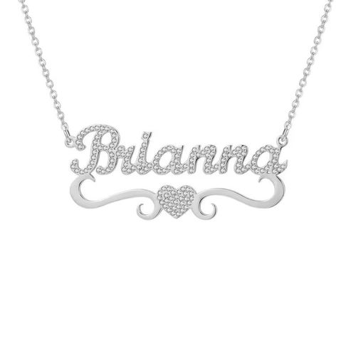 Sparkling Heart Name Necklace