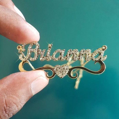 Sparkling Heart Name Necklace