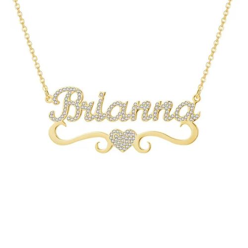 Sparkling Heart Name Necklace