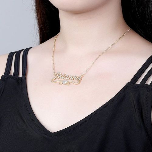 Sparkling Heart Name Necklace