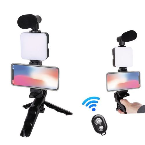 Phone Vlog Video Kit With Adjustable Tripod Stabilizer Microphone