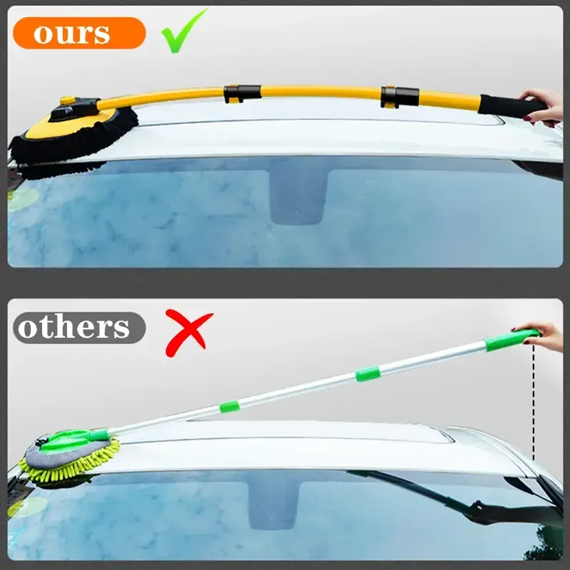Telescoping Long Handle Microfiber Car Cleaning Brush - Adjustable Length Chenille Broom Auto Accessories