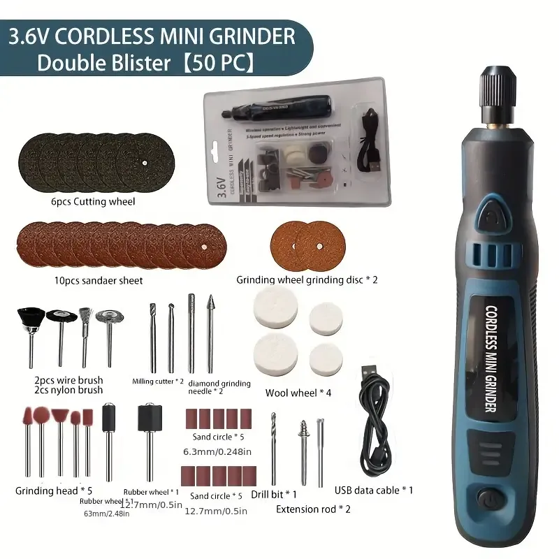Mini Electric Grinder Pen - Compact, USB Rechargeable, Handheld Engraving Tool for Jade, Polishing, and DIY Projects - Portable, Easy-to-Use, and Versatile Power Tool with Electric Grinder Set