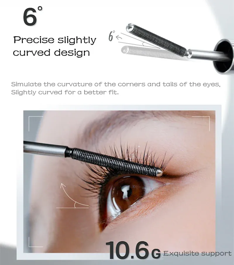 JUDYDOLL Upgrade 3D Curling 6° Curved Metal Pipe Waterproof Mascara (2.0) T3306