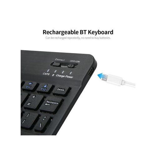10inch BT Rechargeable Mini Keyboard Mouse Combo 78 Keys
