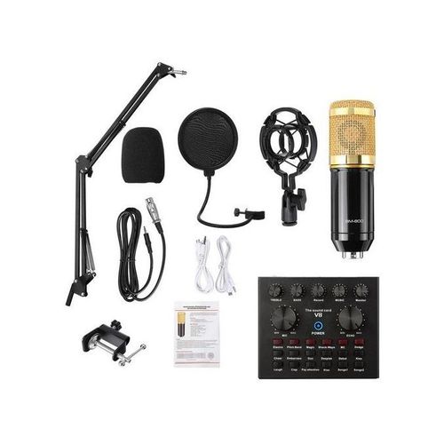 Microphone With V8 Sound Card BM800 Kit, Condenser Support