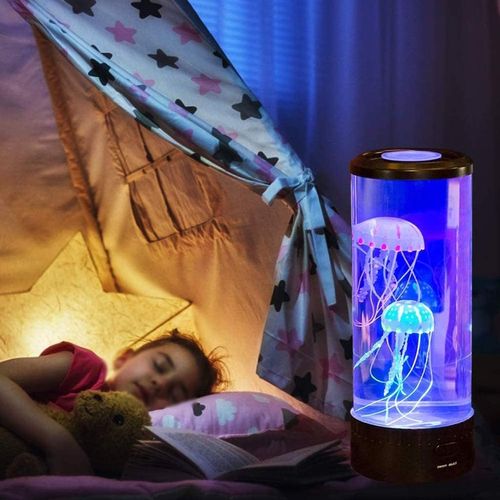 12-inch Jellyfish lamp Columnar LED Lamp, USB and Battery Powered, Jellyfish Lava Mood Light, Kids Gift Home Decor, Color Changing Night Light