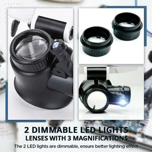 GLEAVI Retractable Lens Magnifier 1pc Led Magnifying Glass Metal Lens Antique Work Watch Repair Magnifier