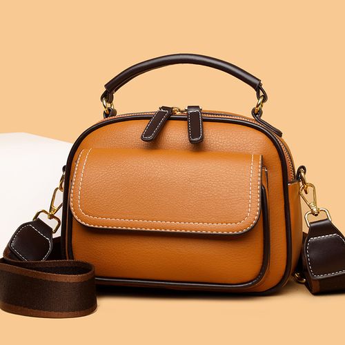 Duo Design double-layer shoulder bag with wide strap