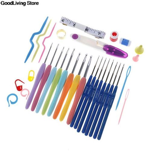 53 Pieces Set Yarn Knitting Crochet Hook Set With Box