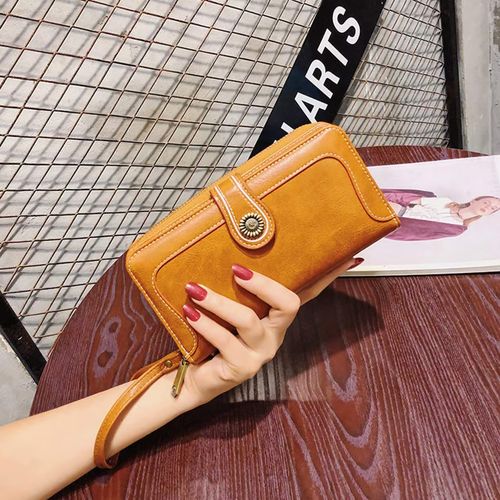 Womens Large Capacity Genuine Leather RFID Blocking Wallets