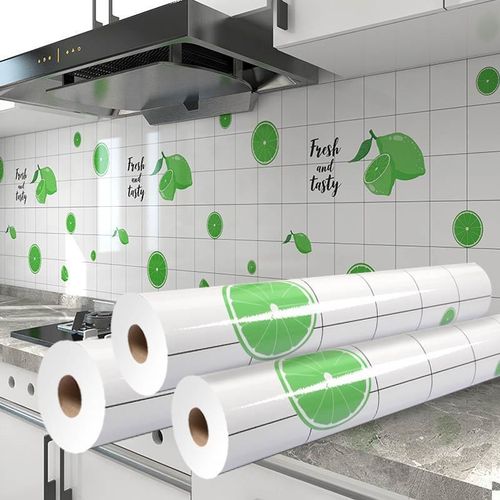 Kitchen Wall Stain Prevention Sheet Heat Resistant Sheet Waterproof Oil Proof Stain Resistant Wallpaper( 500x60CM)