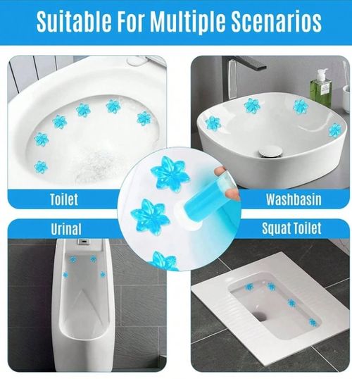 Flower Fragrance Toilet Gel  Air Freshener, And Bowl Cleaner    Refillable Toilet Wand Cleaning Supplies For Home And School