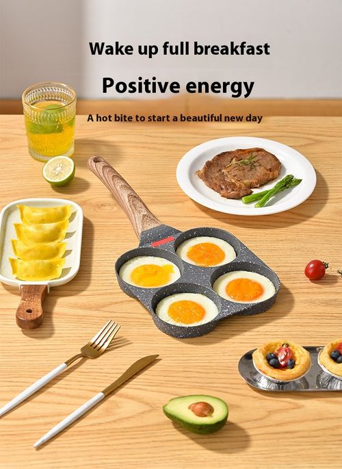 Frying pan household mini four-hole cross-border new medical stone omelette artifact breakfast omelette pot chicken Egg Burger Skillet