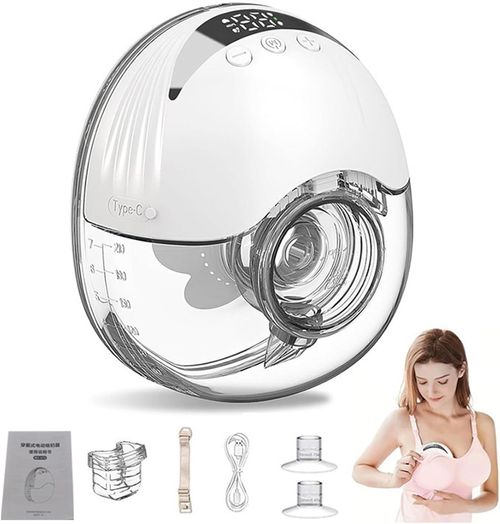1Pcs Breast Pump, Wearable Breastfeeding Pump, Hands-Free Wearable Breast Pump, Portable Electric Breast Pump with 4 Modes, 12 Levels, LCD Display 1pc-White