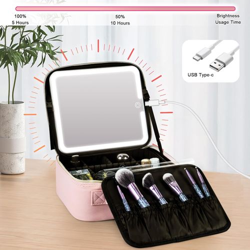 Makeup Bag with lighted Mirror