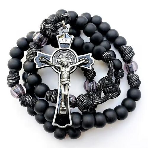Black strong rosary-Combat rosary-Spiritual gift