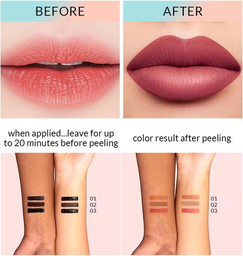 3 Pcs Lip Liner,Stay Non Peel Off Lip Line Tattoo,Peel Off Lip Liner Stain, Show Lip Color Does Not Take Off Makeup,Outlines Lip Shape Lip Stain (3Mixcolor)