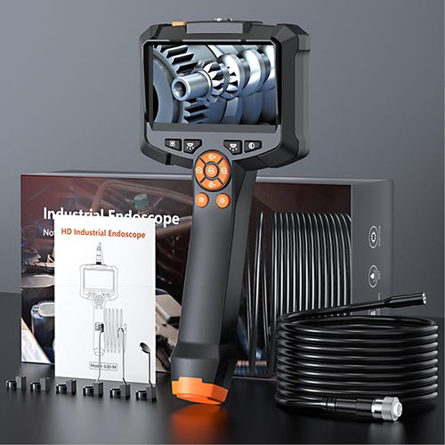 Endoscope Camera with Light, Borescope Camera with Screen, 1080P HD Snake Camera with 8 LED Lights, IPX7 Waterproof Handheld Endoscope, 5M Semi-Rigid Bore Scope Gadgets(4.3-inch IPS)