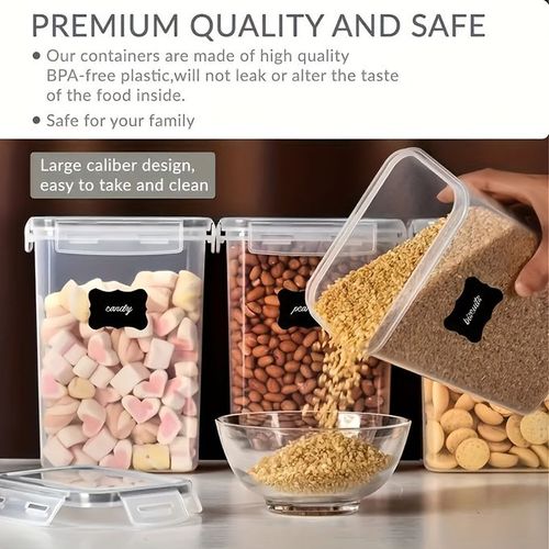 7pcs Airtight Food Storage Containers With Labels And Marks