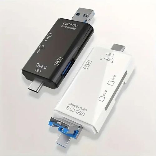 6In1 SD Card Reader TF Micro SD Memory Cards - OTG Adapter